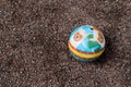 Bright colorful toy child ball on the ground