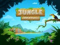 Bright colorful tropical Jungle Adventures poster