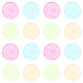 Bright and colorful vector seamless pattern of hand drawn circles Royalty Free Stock Photo