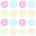 Bright and colorful vector seamless pattern of hand drawn circles Royalty Free Stock Photo