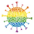 Rainbow Geometric Covid-19 Virus Mosaic