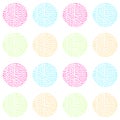 Bright and colorful vector seamless pattern of hand drawn circles Royalty Free Stock Photo