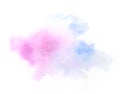 Bright colorful vibrant hand painted isolated watercolor spot splash on white background in blue and pink colors. For decoration, Royalty Free Stock Photo