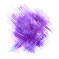 Bright colorful vibrant hand painted isolated watercolor spot splash on white background in blue, violet and purple colors. For Royalty Free Stock Photo