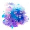 Bright colorful vibrant hand painted isolated watercolor spot splash on white background Royalty Free Stock Photo