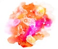 Bright colorful vibrant hand painted isolated watercolor spot splash on white background Royalty Free Stock Photo