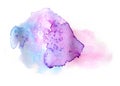 Bright colorful vibrant hand painted isolated watercolor spot splash on white background