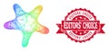 Distress Editors` Choice Stamp and Multicolored Net Bent Star