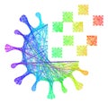 Multicolored Hatched Virus Synthesis