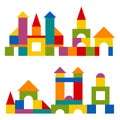 Colorful blocks toy building tower, castle, house Royalty Free Stock Photo