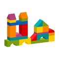 Colorful blocks toy building tower, castle, house Royalty Free Stock Photo