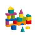 Colorful blocks toy building tower, castle, house Royalty Free Stock Photo