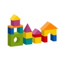 Colorful blocks toy building tower, castle, house Royalty Free Stock Photo