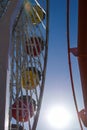 Bright colors of the ferris wheel at the Santa Monica Pier