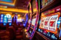Bright colors and flashing lights attract gamblers to try their luck on the mesmerizing slot machine i