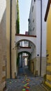 bright colors of the Hollgasse artists' alley, Passau Royalty Free Stock Photo