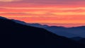 Bright colors of nautical sunrise over the Blue Ridge mountains Royalty Free Stock Photo
