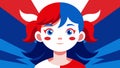 Bright colors of red white and blue coming together to create a stunning transformation on the childrens faces.. Vector Royalty Free Stock Photo