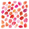 Bright colors watercolor painted stains