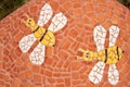 Gaudi inspired colourful bee mosaic, Competa, Spain.