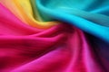 Bright colour silk satin wave drapery abstract background