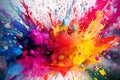 Bright Colour Splash Explosion with paint splatters Royalty Free Stock Photo