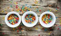 Bright coloured confetti sugar sprinkles