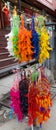 Bright coloured dreamcatchers at Commercial Street at Bengaluru - India