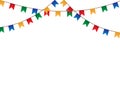 Bright colourful carnival, birthday garland, vector illustration