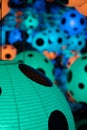 Colourful infinity mirror light installation by Japanese contemporary artist Yayoi Kusama. Photographed in Oslo, Norway.