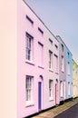 Bright colourful symmetrical row, terrace houses Royalty Free Stock Photo