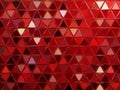 bright colourful triangular mosaic in many shades of red and pink
