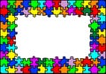 Multicolour jigsaw puzzle border Royalty Free Stock Photo