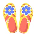 Bright Comfortable Slippers Isolated Illustration