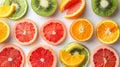 Bright composition of sliced fruits AI Generated