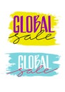 Bright Concept of Offer Promotion. Colorful Banners of Global Sale. Vector Handwritten Advertising Illustration