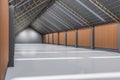 Bright concrete hangar interior. Storehouse and warehouse concept. Royalty Free Stock Photo