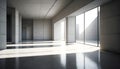 Bright concrete interior, illustration ai generative