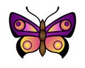 Bright, contrasting butterfly in purple, violet and pink colors. A luxurious vector butterfly insect is a symbol of spring Royalty Free Stock Photo