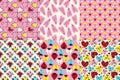 Bright and cool funny patterns for Valentines Day. Seamless pattern with cool playful love hearts