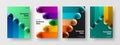 Bright corporate identity A4 vector design concept collection