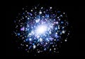 Bright cosmic particle explosion forming abstract galaxy light cluster Royalty Free Stock Photo