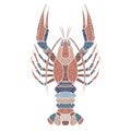 Bright crawfish, zodiac Cancer sign Royalty Free Stock Photo