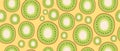 Bright creative pattern with kiwi, seamless tropical background Royalty Free Stock Photo