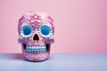 Bright creative skull sugar loaf is made in Mexican traditions.