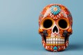 Bright creative skull sugar loaf is made in Mexican traditions.