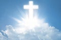 The bright cross over clouds Royalty Free Stock Photo