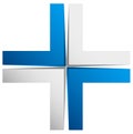 Bright cross, X sign, icon - Generic 3d design element