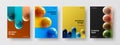 Bright 3D spheres corporate brochure template collection