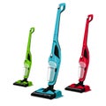 3 bright 3D vacuum cleaners.